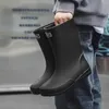 Rain Boots Fashion Men's Rain Boots Rubber Gumboots Slip on Mid-calf Waterproof Working Boots Comfort Non-slip Fishing Shoes for Men 230920