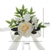 Decorative Flowers 28x23cm Wedding Chair Decoration For Church Bench Pew Bows Plastic White Flower Ceremony Reception