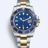 Relógio masculino arf versão de fábrica 904l aço cal 3135 movimento automático 40mm amarelo ouro azul pulseira cerâmica moldura mergulho l2607