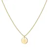 Pendant Necklaces Initial Necklace Gold-Plated Kid Round Disc Double Side Engraved Letter Personalized Alphabet N84D