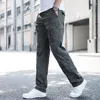 Pantalon Cargo pour hommes, pantalon de travail à jambe droite, coupe ample, en coton, salopette large d'été, multi-poches latérales, vêtements Y2k