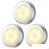 Nachtverlichting 6 led batterij aangedreven vierkante/ronde bewegingssensor pir inductie onder kastlamp kastlamp voor trap keuken drop otxus