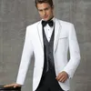 Costumes pour hommes Mariage de luxe Blazer élégant pour hommes Simple boutonnage Trois pièces Veste Pantalon Gilet personnalisé Trajes Elegante Para Hombres