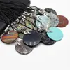 Pendentif Colliers Collier en pierre naturelle ronde Agate Amazonite 40 5cm Chaînes de corde Cristaux Charmes pour femmes Bijoux