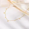 Kedjor Crystal Choker Halsband för kvinnor Rostfritt stålkedjelänk Eleganta stapelbara smycken