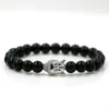 BPPCCR 8mm pierre d'onyx couleur or brillant CZ tête de bouddha hommes Chakra énergie Yoga Bracelets chanceux Pulseira Anil Arjandas244L