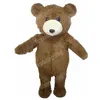 Costume de mascotte d'ours brun d'Halloween, personnage de thème animé de dessin animé de haute qualité, taille adulte, fête de Noël, tenue de publicité extérieure