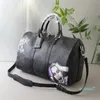 2023-Luxury Bags Unisex Travel Painting Letter Mens Travel Bag Lager Luggage本物の革製バッグ女性フィットネスヨガトートハンドバッグ