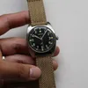 Bilek saatleri merkur w10 vintage izle İngiliz Askeri Field Watch Mens Mekanik El Rüzgar Saatleri Aydınlık Leke Çelik 38mm Kasa 230921