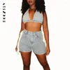 Women's Trainingsanzüge BoozRey Zweiteiler Damen Sommer 2023 Shorts Hosenträger Set 2 Teiler Tube Crop Top Oberteil Kurze Rock Y2k Aesthetic