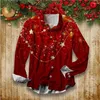 Men's Casual Shirts 2023 Christmas Long Sleeve Shirt Theme 3D Printing Holiday Party High Quality Top Plus Size