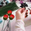 Decorative Flowers 100 Pcs Fake Flower Pole Artificial Decor Plants Stem Making Embellishments Roses Wire Lined For