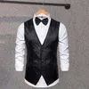 Męskie kamizelki męskie kamizelka formalna bezkładna bez rękawów Slim Fit Cardigan Groom Wedding Wedding Performance Waistcoat