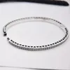 Bangle Original Multicolor Radiant Hearts With Cubic Zirconia Bangle Bracelet Fit Sterling Silver Bead Charm Diy Jewelry 230921