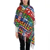 Scarves More Then 90 Flags Of The Countries World Scarf for Women Luxury Winter Wrap Shawl Tassel Wraps 230921