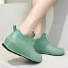 Bot kadın yağmur ayakkabıları su geçirmez kauçuk botlar bayanlar rahat slip-on flats rainboots kadın yalıtımlı bahçe galoshes botas de chuva 230920