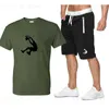 Мужские спортивные костюмы Summer Man Sportkleding Shorts Футболка и шорты из чистого хлопка Футболка Wear Mannen Basketball Trainingspak Мужской спортивный костюм T230921