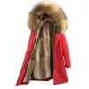Womens Fur Faux Fur winter jacket women outwear Streetwear Natural fur lining parka Natural Fur raccoon fur Collar Hood Rabbit Fur Liner 230920