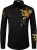 Chemises habillées pour hommes Mode d'automne Luxe Social Revers Boutonné Casual Dot Print Manches longues Tops Pulls