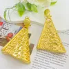 Necklace Earrings Set Italy Large 18K Gold Plated Jewelry For Women Triangle Pendant Dubai Bridal Wedding Party Accessories Gift