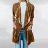 Vestes Femmes Femmes Poches Veste Polaire Ouvert Avant Cardigan Manteau Femme Top Dames Flanelle Rétro Vêtements Streetwear