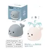 Bath Toys Electric induction water spray ball baby shower light music water spray whale summer 230919