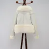 レディースファーフェイクファーQiuchen PJ8024高品質の本物のメリノ羊ファージャケットコート