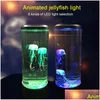 Luces nocturnas Mesita de noche LED Luz de escritorio Medusas Peces tropicales Acuario Tanque Relajante Ambiente Atmósfera Lámpara Drop Entrega Iluminación Ind Otjsu