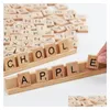 Party Favor 100pcs / Set Alphabet en bois Scrabble Tuiles Lettres noires Chiffres pour l'artisanat en bois Sn4203 Drop Delivery Home Garden Festive Dh643