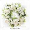 Juldekorationer Koko Flower 40cm Peony Artificial Wreath Rattan Ring Ornament Fotografering Rekvisita Bröllop Wreath Christmas Home Door Decoration HKD230921