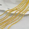 Collier authentique en or jaune 18 carats pour hommes et femmes, chaîne en corde, 2-3g2089