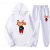 Felpe con cappuccio da uomo Felpe Moda Divertente Teddy Bear INAKA Set da uomo Felpa con cappuccio + Pantaloni Tuta da 2 pezzi Sport casual da jogging Set da uomo Tuta Pantaloni sportivi da uomo T230921