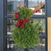 Noel Süslemeleri Elk Simulate Çelenk çelenk Yapay Bitki Noel Ağacı Festivali Şükran Dekoru HKD230921