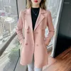 Mulheres Trench Coats Deerskin Veludo Windbreaker Casaco Mulheres Primavera Outono Double-breasted Overcoat Coreano Casual Slim Médio a Longo