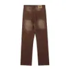 High Street Fashion Brand Washed Old Brown White Straight Fit Jeans1hml