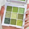 Lidschatten, 9 Farben, matte Lidschatten-Palette, grüner Lidschatten-Grundierung, wasserfest, glitzernd, nacktes Augenpigment, matt, schimmernd, Glanz, Lidschatten-Puder, 230921