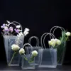 Clear Flower Bouquet Gift Bag Trapezoidal Plastic Storage Handbag PVC Packing Bags Birthday Party Holiday Handbags Large Wrap Flor223b