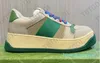 Designer Screener Canvas Sneaker damesplatform Lederen Vintage Trainers Heren Sportschoenen Blauw Rood Web Streep Veters met doos