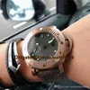 Neue Pam00382 Herrenuhren Schweizer Automatik Saphir Datumsanzeige Roségold Bronzegehäuse Kalbslederarmband transparenter Gehäuseboden Herren Wa322F