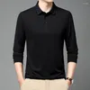 Herrpolos 2023 Polo Shirt Spring and Autumn Style Fashion Casual Collar Long Sleeve Sweater Trendy Bottom T-shirt