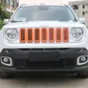 Mesh Grill Inserts Front Grilles Decoration Cover för Jeep Renegade 2016-2018 ABS Network Auto Exterior Accessories311n