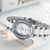 Relógios de pulso temperamento atmosfera moda oval relógio feminino tendência diamante incrustado