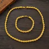 Ketten Männer Gold Farbe Halsketten Armband Set Figaro Seil Kette Frauen Curb Cuban Zaum Hochzeit Schmuck Schöne Geschenke