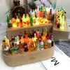 Objets décoratifs Figurines Mini bouteille de vin veilleuse décoration de bureau créatif voiture intérieur Couple cadeau accessoires pour la maison 230921