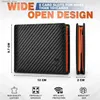 مقاطع المال teehon الكربون من الجلود محفظة رجال الموضة Trifold Walle Rfid Coin Pockets Presh Mini Card Holder Gift Q230921