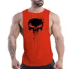 Camisetas sin mangas para hombres Four Seasons Fitness al aire libre para hombres adultos O-Collar Chaleco Scary Skull Pattern 2d Impreso Transpirable Elegante Camisa sin mangas