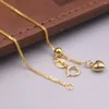 سلاسل AU750 حقيقية 18K صفراء الذهب العنق للنساء 0.7 مم سلسلة ارتباط القمح 45 سم الطول 1.7-1.8G