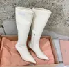 Miui femmes bottes sur les créateurs de luxe du genou chaussures de mariage de fête