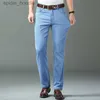 Jeans pour hommes 2023 printemps/été coupe légère droite hommes jean classique vêtements d'affaires mince coton élastique taille haute pantalon décontracté L230921