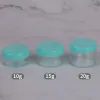 wholesale Refillable Clear Empty Plastic Cosmetic Containers Jars with Colored Lids Makeup Sample Bottles Acrylic Plastic Sample Jars LL